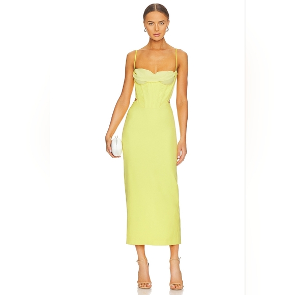 Bardot Limoncello Martini Midi Dress 8 - Picture 1 of 7